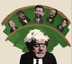 Illustration med Boris Johnson